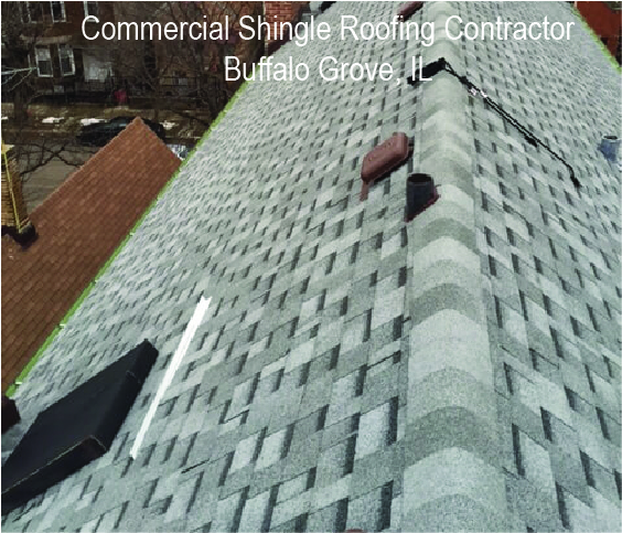 Commercial asphalt shingle roof for condominium complex in Buffalo Grove IL