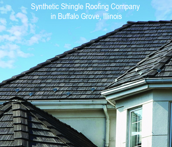 Davinci Slate Shingle and faux cedar shake Style Roof Replacement in Buffalo Grove IL
